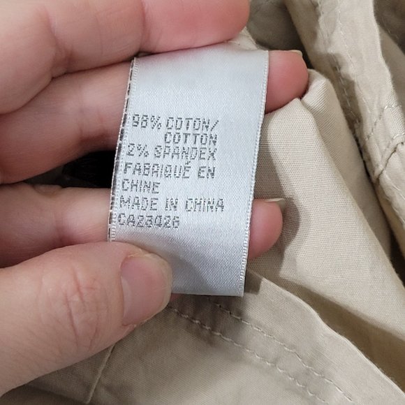 Studio Mode Womens Utility Jacket Pockets Cotton Blend Button Khaki Tan Large - Picture 5 of 12